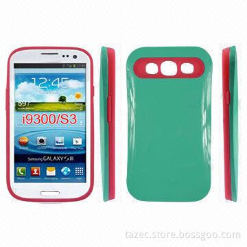 Silicone + TPU Cases for iPhone, Samsung i9300, Available in Various Colors